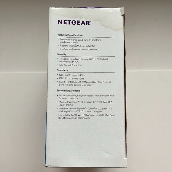 NETGEAR AC750 Dual Band WiFi Router / R6020 4 Port 300 + 400 Mbps - Picture 9 of 11